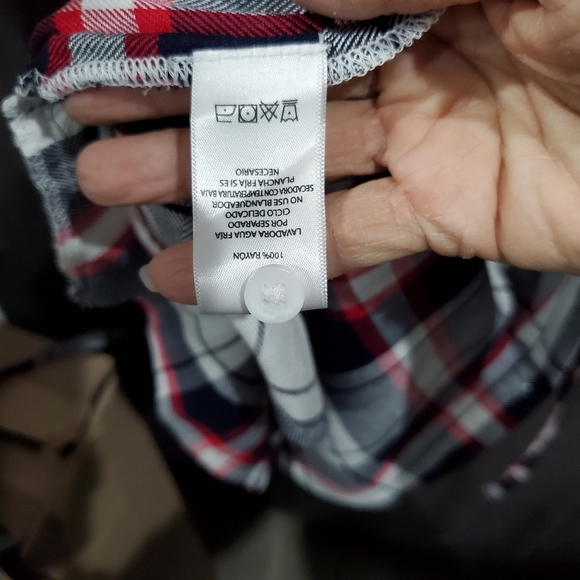 Tartan BLL NYC Shacket Shirt Dress Size XL NWT Red White Blue Plaid Holiday Wear - Picture 8 of 15